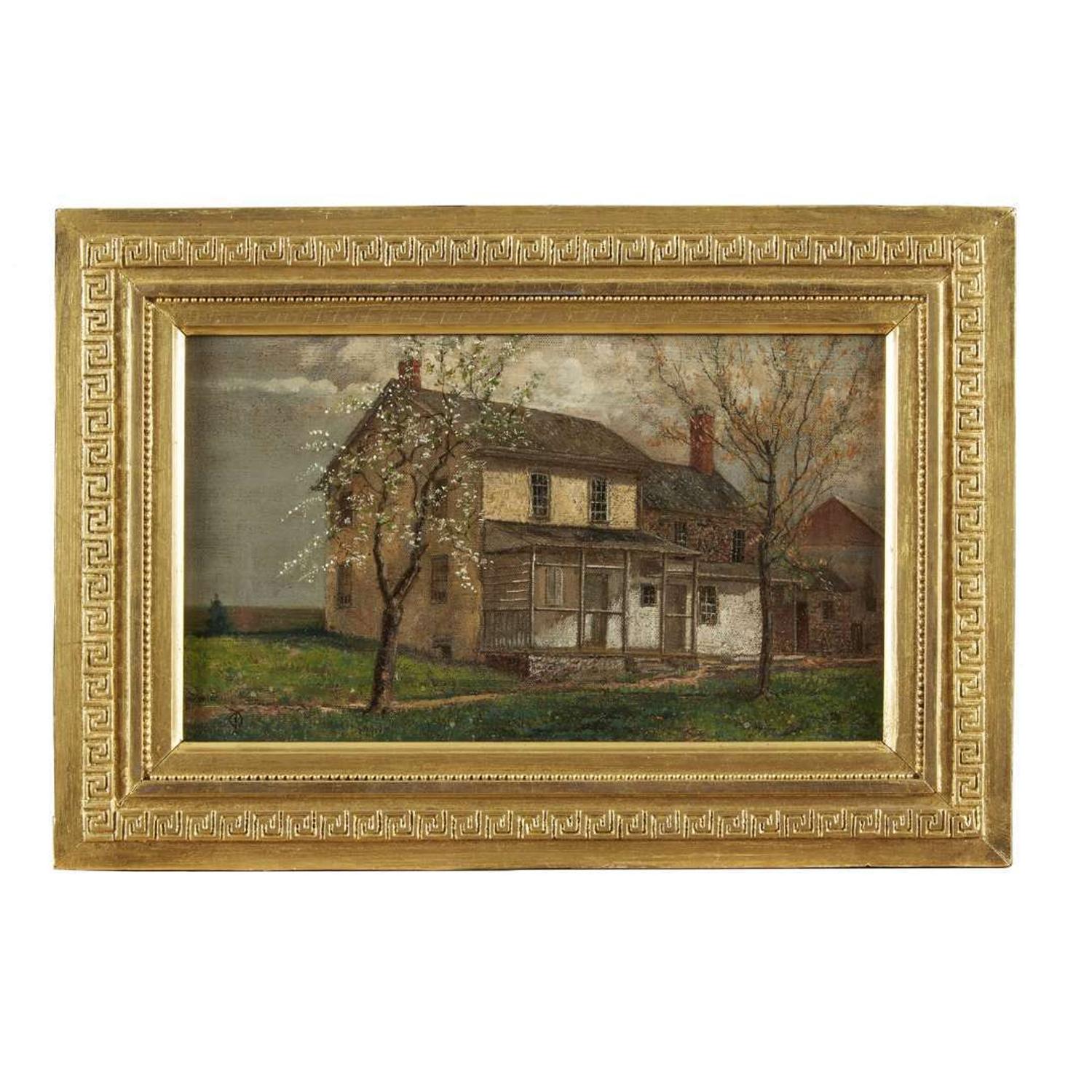 Thomas Otter (1832-1890) Two works: Washington's Headquarters near Hartsville, Bucks Co. and a House near Bethlehem, PA