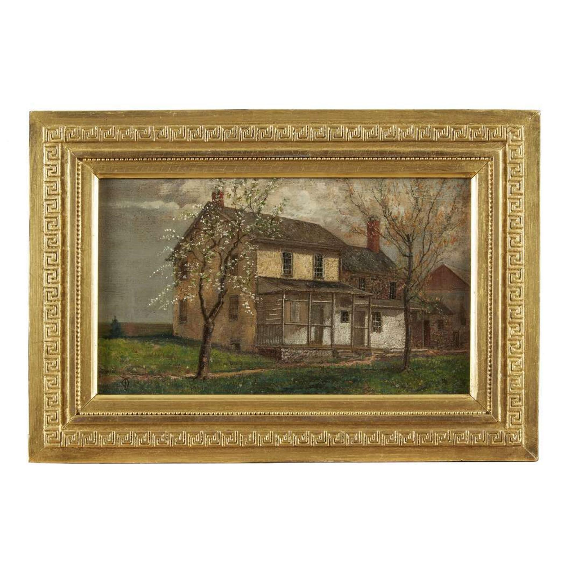 Thomas Otter (1832-1890) Two works: Washington's Headquarters near Hartsville, Bucks Co. and a House near Bethlehem, PA