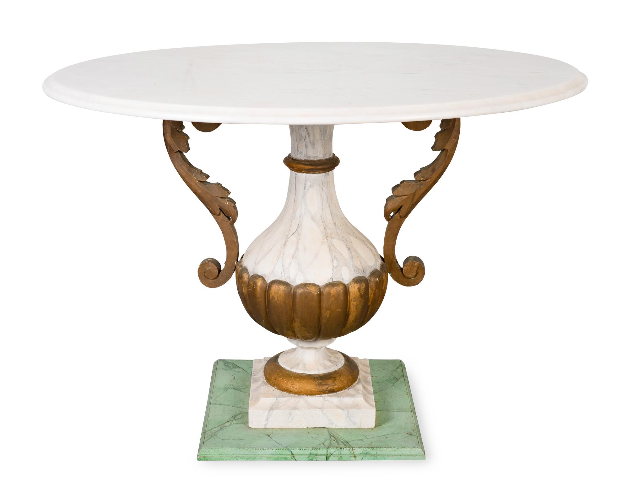 An Italian Empire Style Painted Center Table — 20TH CENTURY
