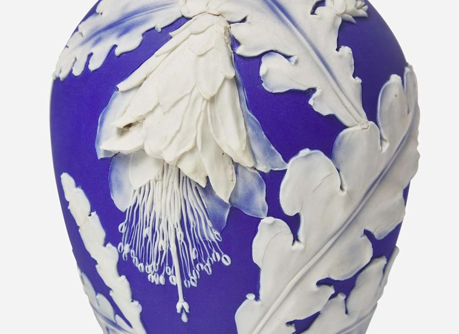A Wedgwood Blue Dip Jasperware Vase, UK, late 19th century