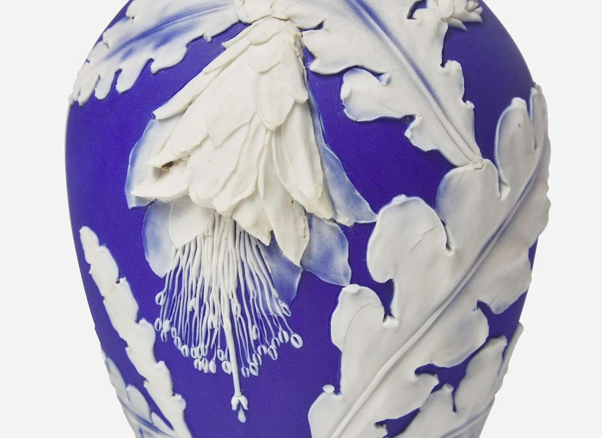A Wedgwood Blue Dip Jasperware Vase, UK, late 19th century