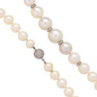 CULTURED SOUTH SEA PEARL AND DIAMOND NECKLACE