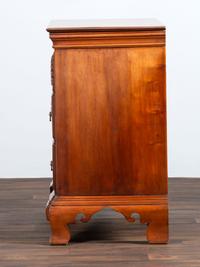 A Chippendale Shell-and-Block Carved Cherrywood Chest of Drawers
