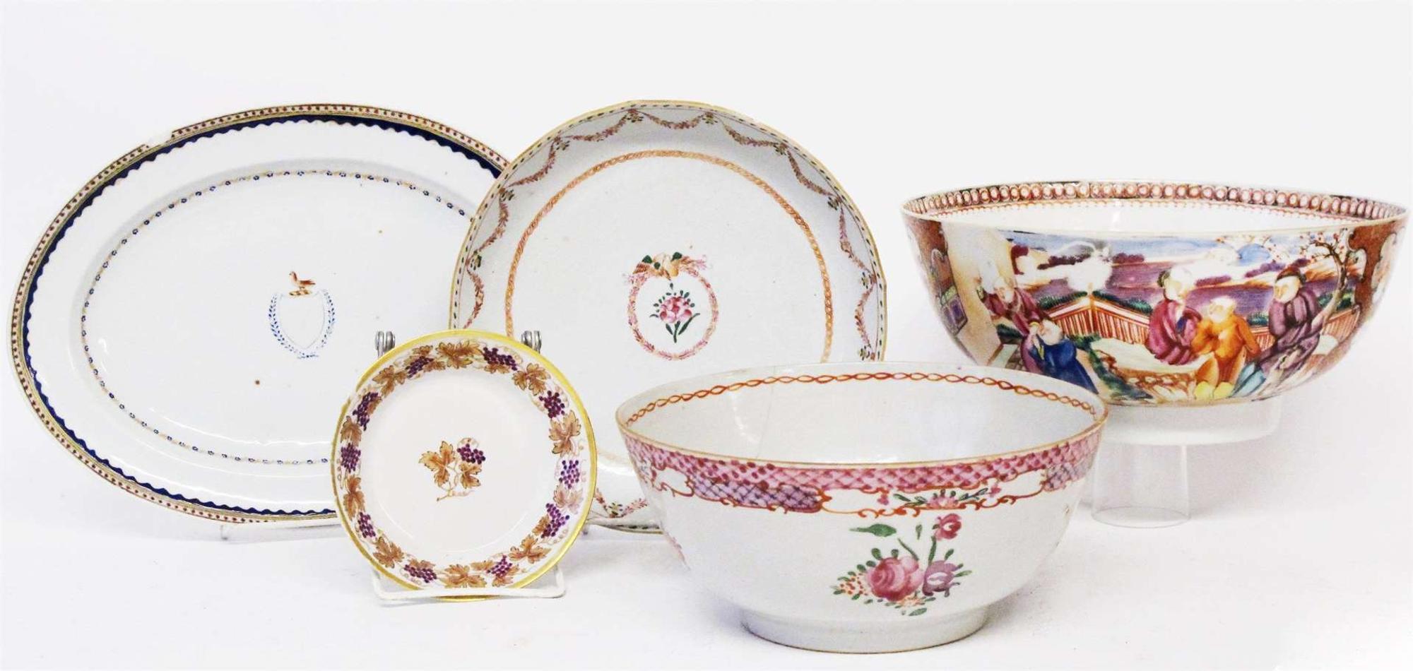 Group of Chinese Export porcelain tablewares 19th century