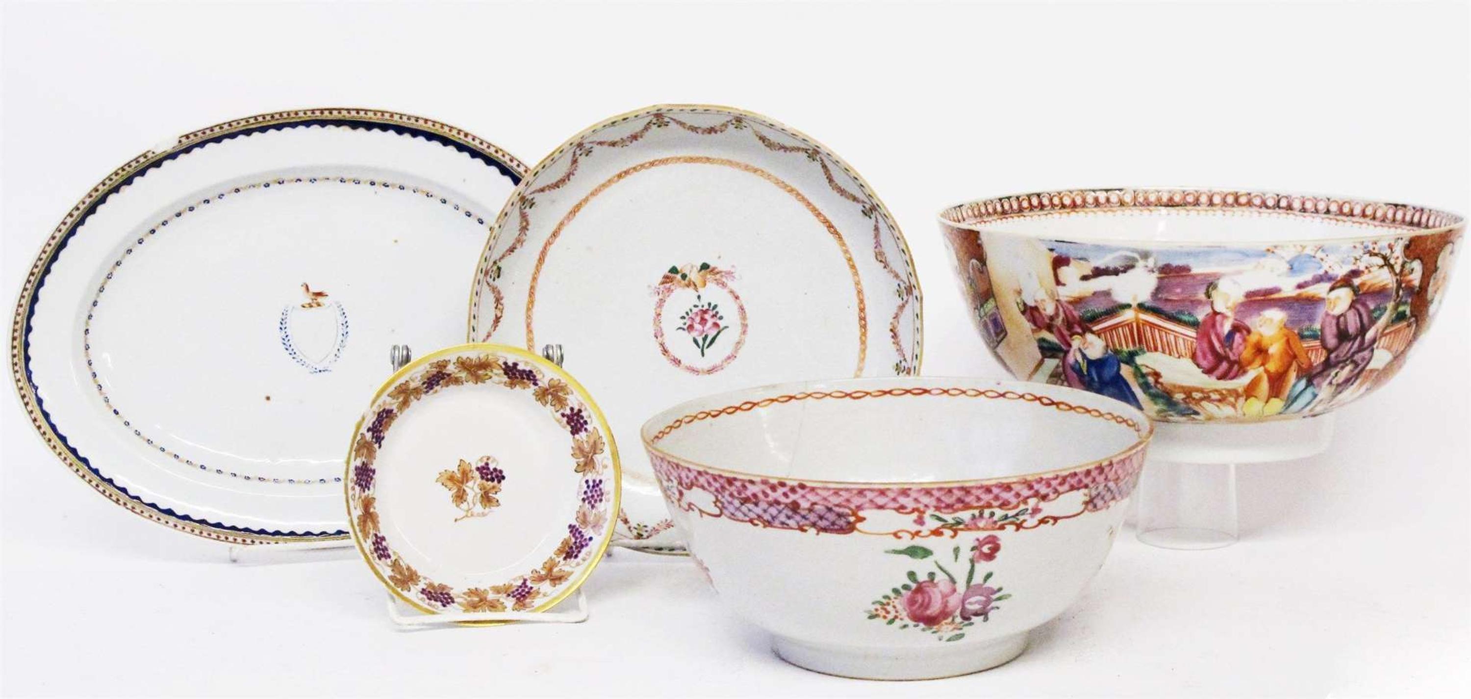 Group of Chinese Export porcelain tablewares 19th century