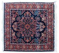 A Sarouk Wool Rug 3 feet 1 inch x 3 feet 1 inch.