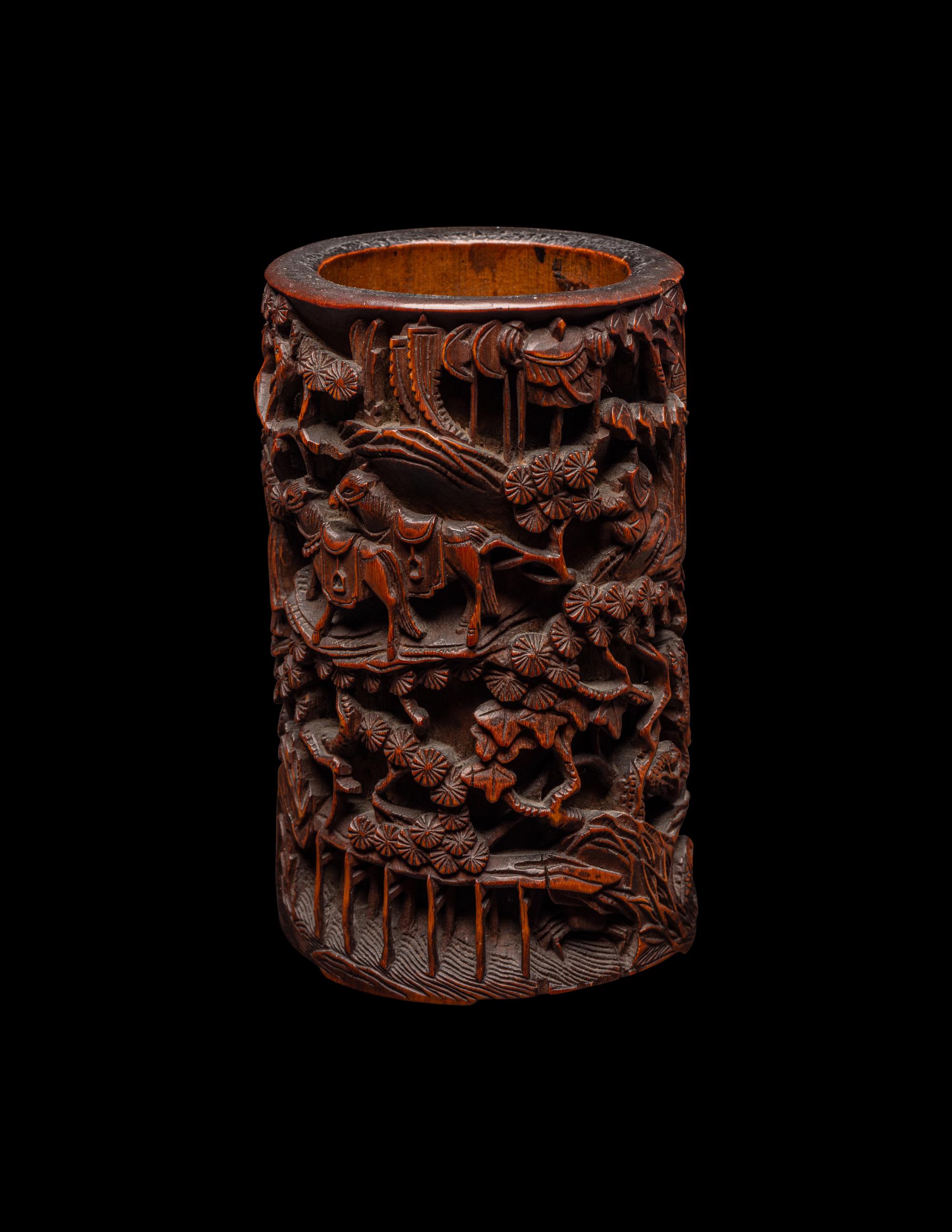 Three Chinese and Japanese Brushpots, Bitong