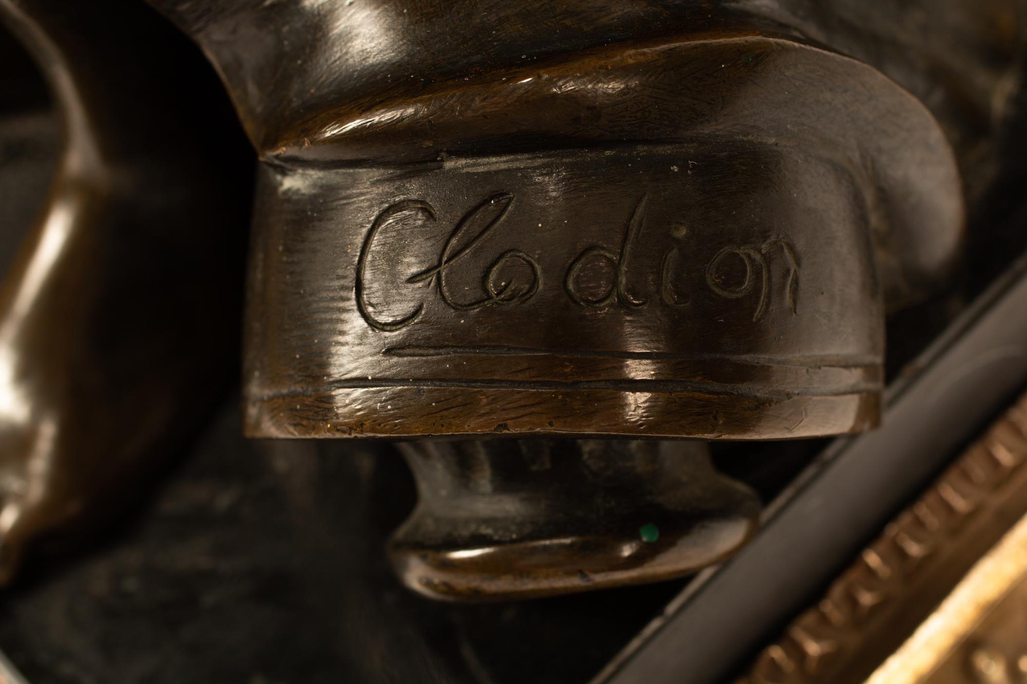 A Pair of Patinated Bronze Figural Groups After Clodion