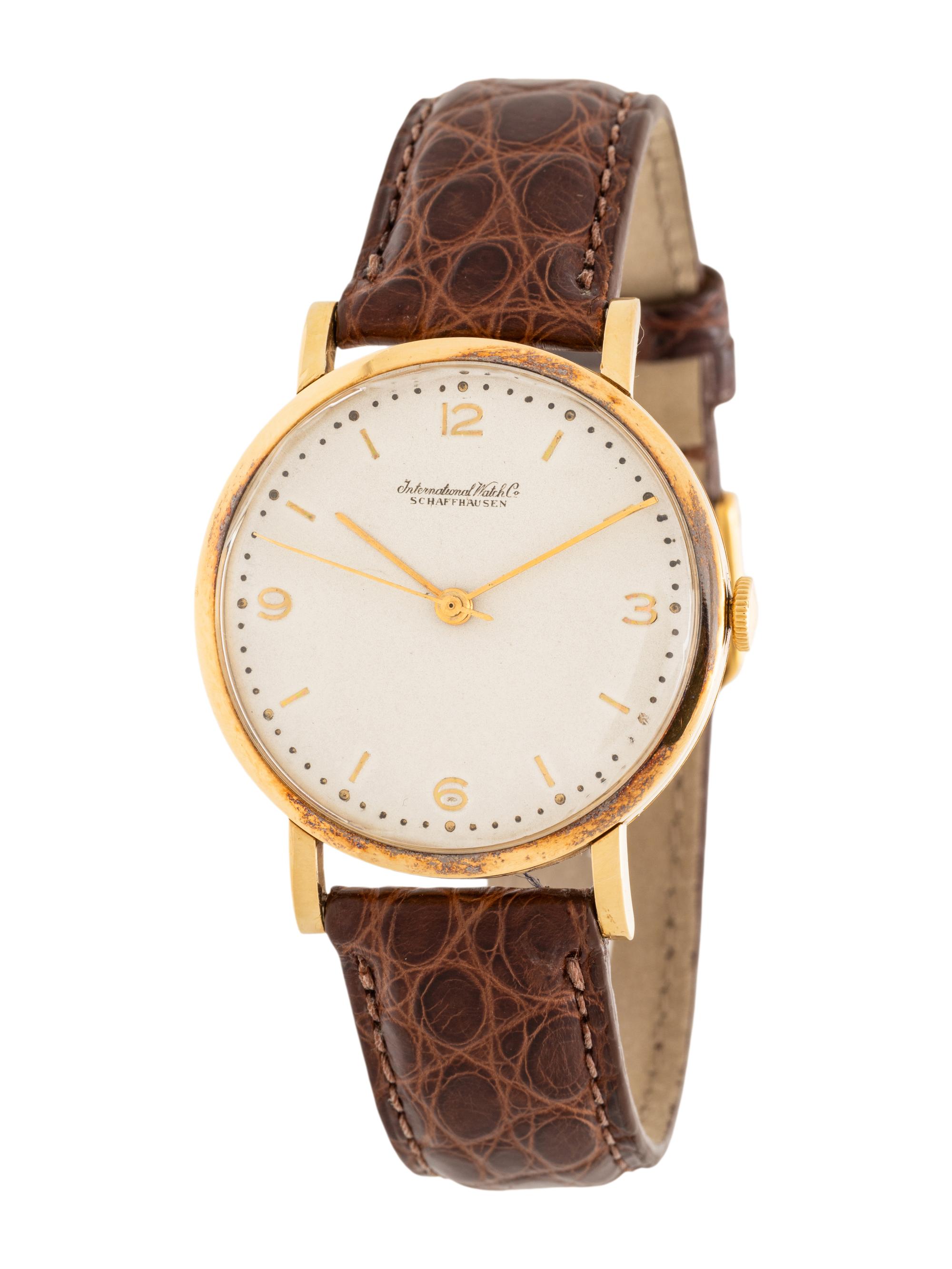 IWC, 18K YELLOW GOLD WATCH WITH IWC BUCKLE