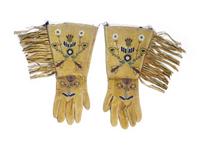 Apsáalooke [Crow] Beaded Hide Gauntlets