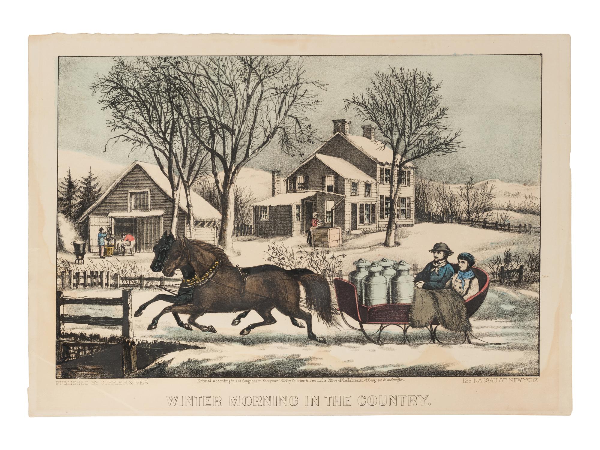 [HUNTING & SPORTING SCENES] -- CURRIER and IVES, publishers Deer Shooting. In the Northern Woods, n.d. (G.1672). -- And another copy. -- Partridge Shooting, No. 174, 1855. (G.5113). -- Partridge Shooting, 1870.(G. 5115). -- Wild Duck Shooting. On the Wing, 1870. (G.7213). -- The Rubber. "Put to His Trumps," n.d. (G.5687).