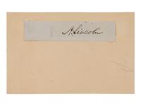 LINCOLN, Abraham (1809-1865). Signature ("A. Lincoln") cut from a document. N.d.
