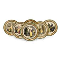 A Set of Six Transferware Cabinet Plates