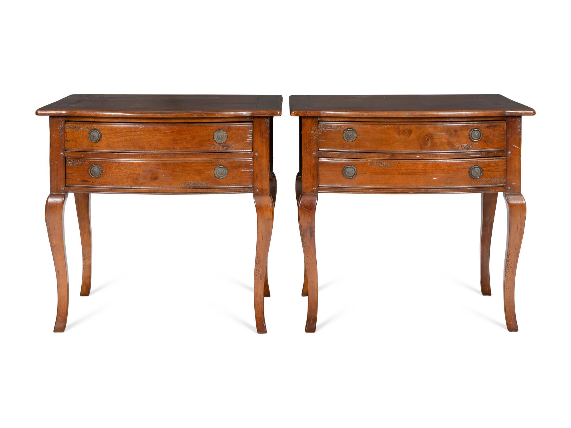A Pair of Georgian Style Two-Drawer Side Tables