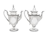 A Pair of American Coin Silver Coffee Pots