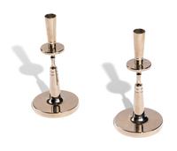 Pair of Nickel-Plated Candle Holders, c. 1950