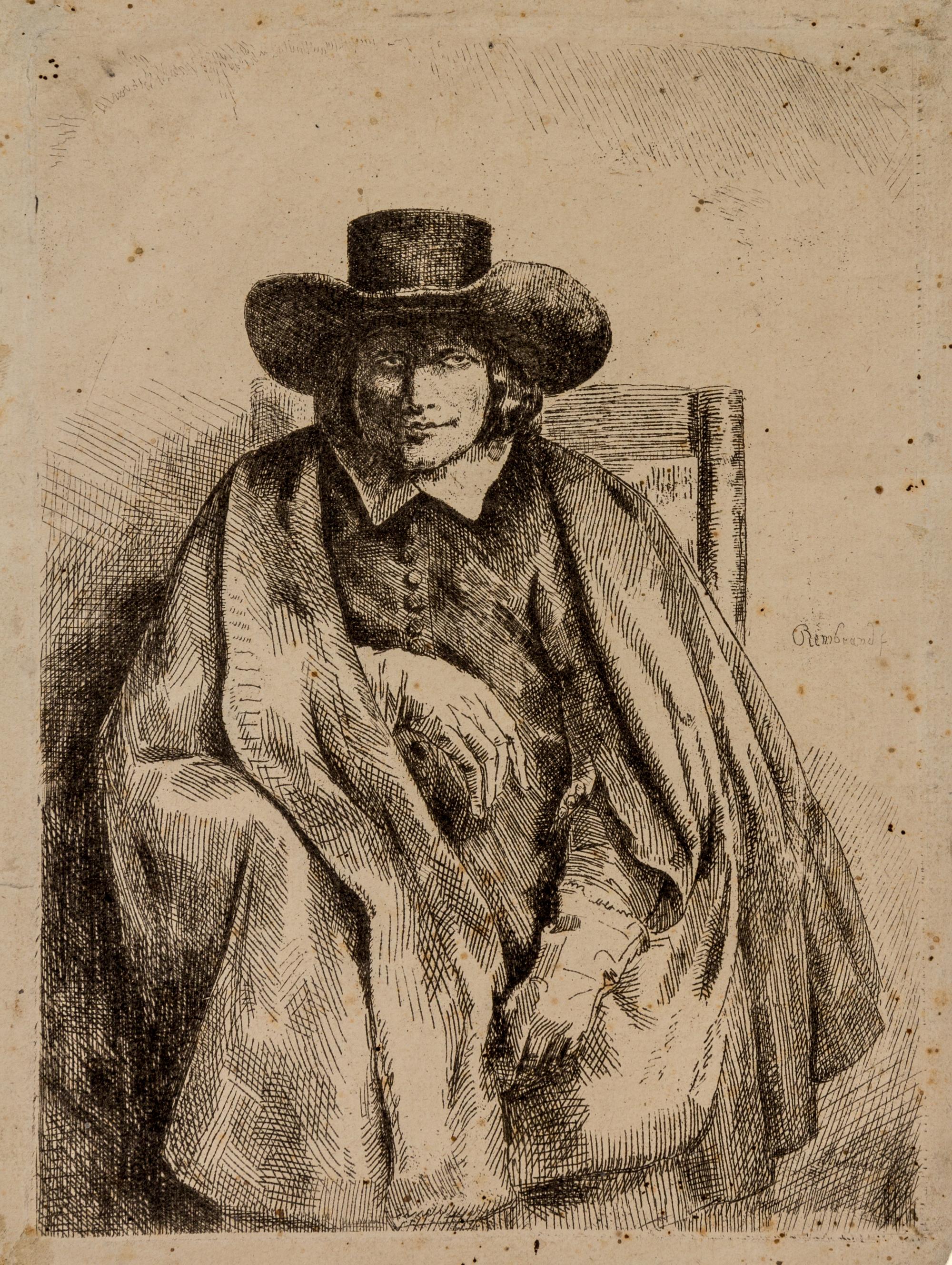 After Rembrandt van Rijn, (Dutch, 1606–1669), Self Portrait in a Cap, Laughing; Joseph and Potiphar's Wife; Clement de Jonghe, Printsel