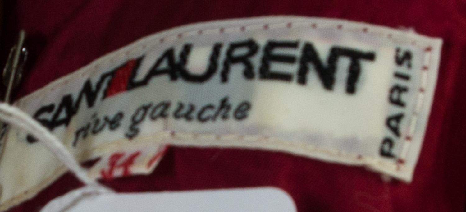 An Yves Saint Laurent Red Velvet Dress, Size 34.