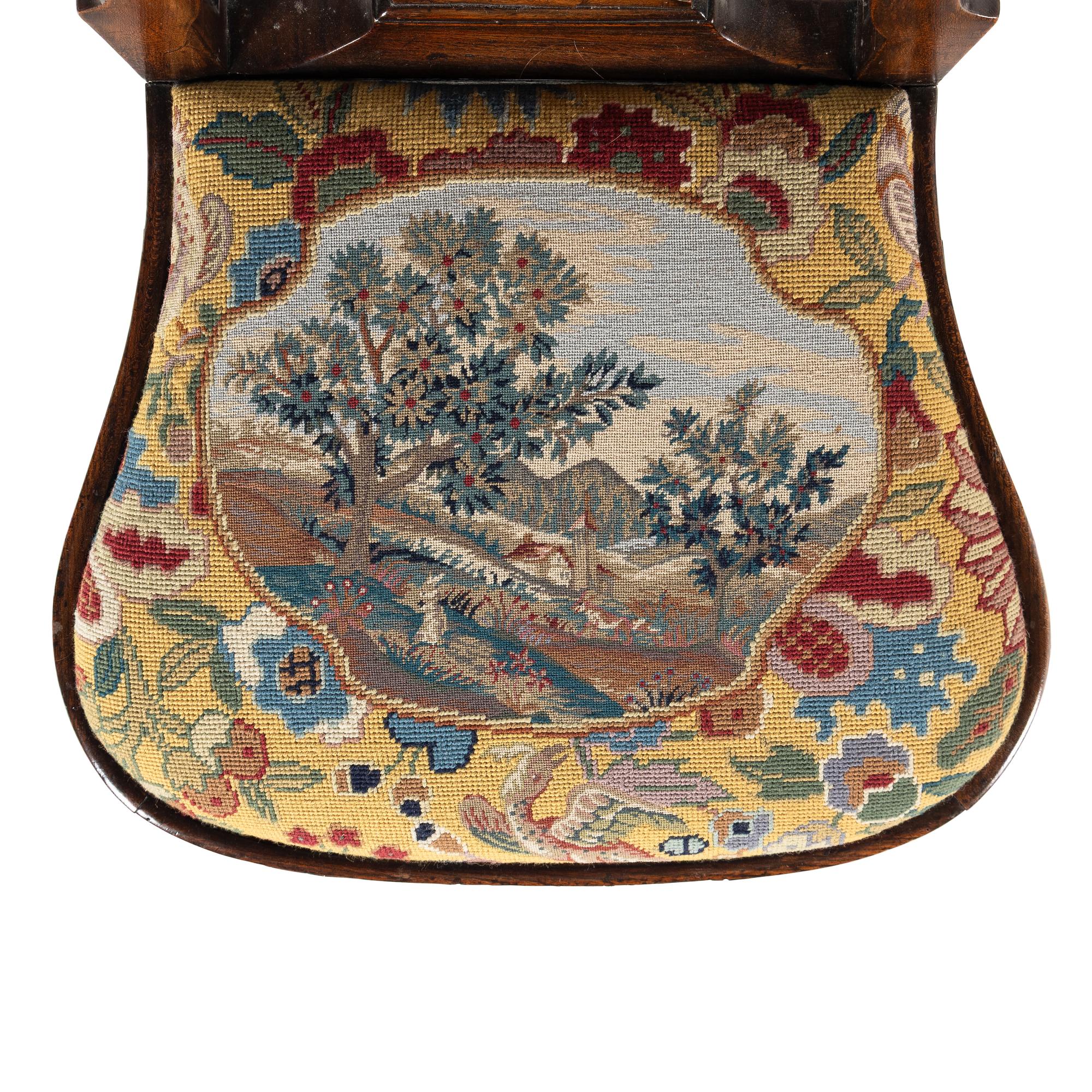 A Pair of George II Burl Walnut Side Chairs