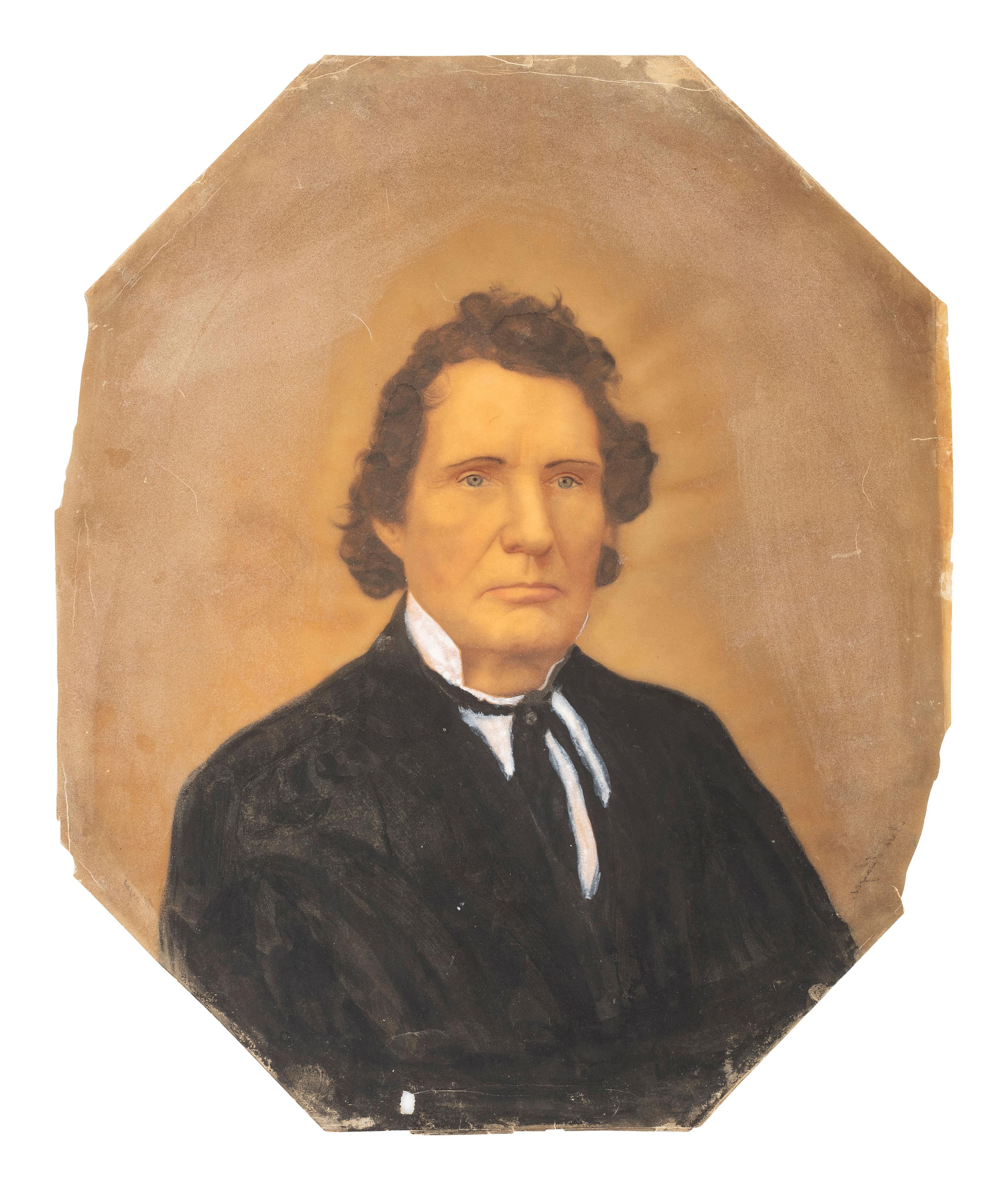 Enslavement & Abolition [STEVENS, Thaddeus (1792-1868)]. Ivorytype of abolitionist and congressman Thaddeus Stevens. Ca 1867.