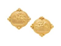 A Pair of 18 Karat Yellow Gold Earclips,