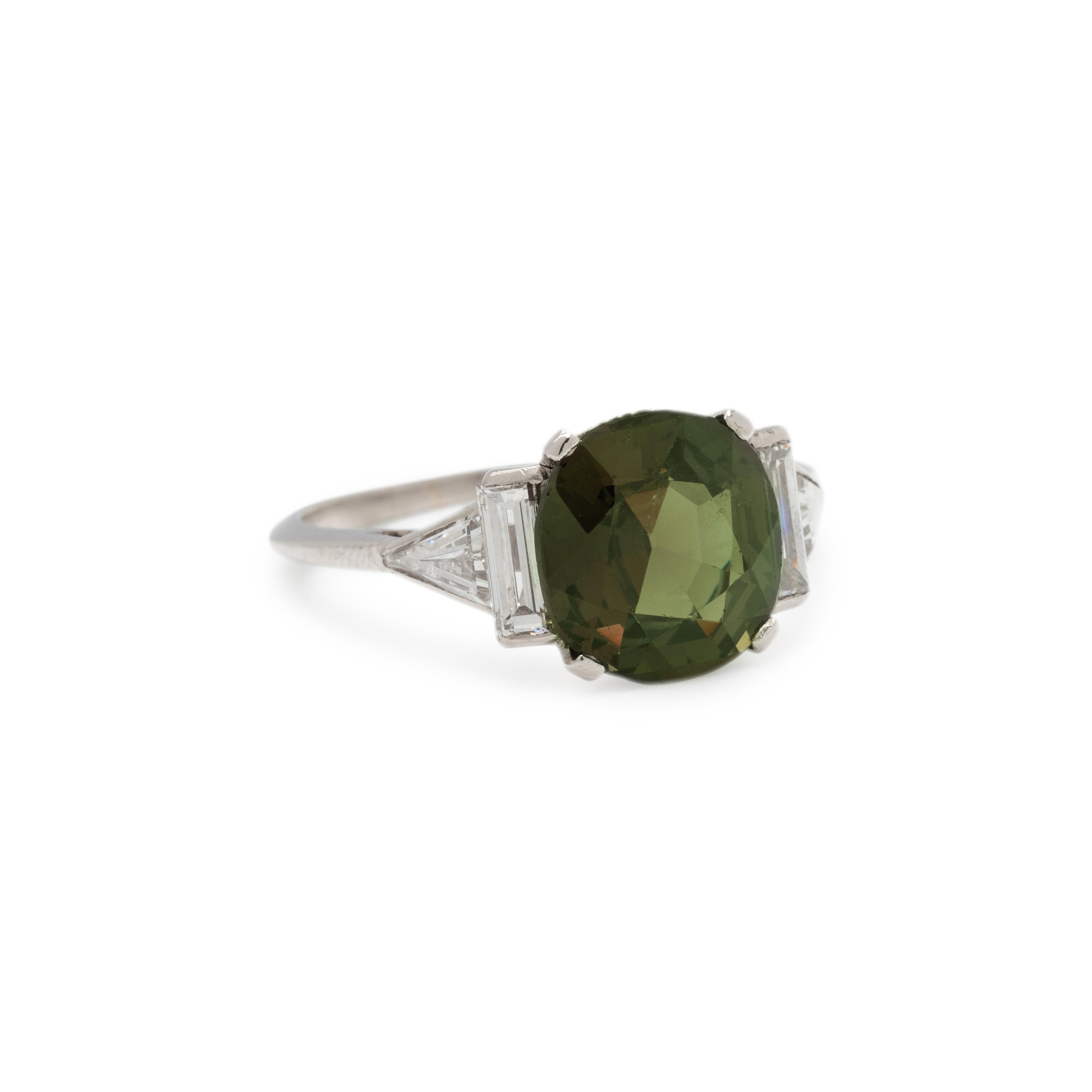 ALEXANDRITE AND DIAMOND RING