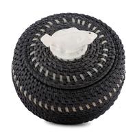 Baleen Basket, with Carved Salmon Finial