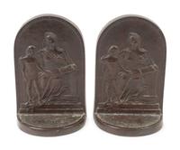 A Pair of Bronze Bookends