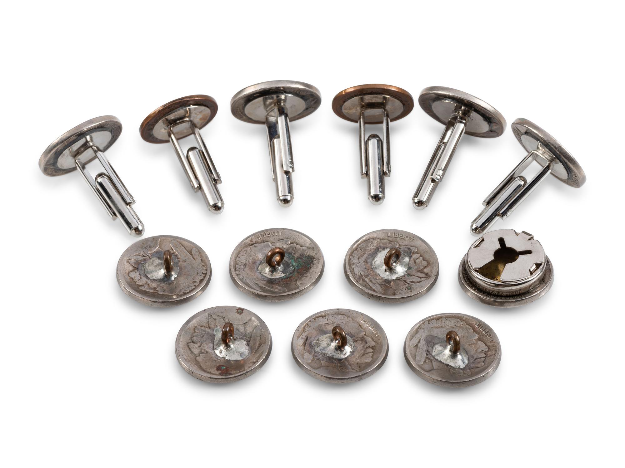 Southwestern-style Coin Button Covers AND Cuff Links