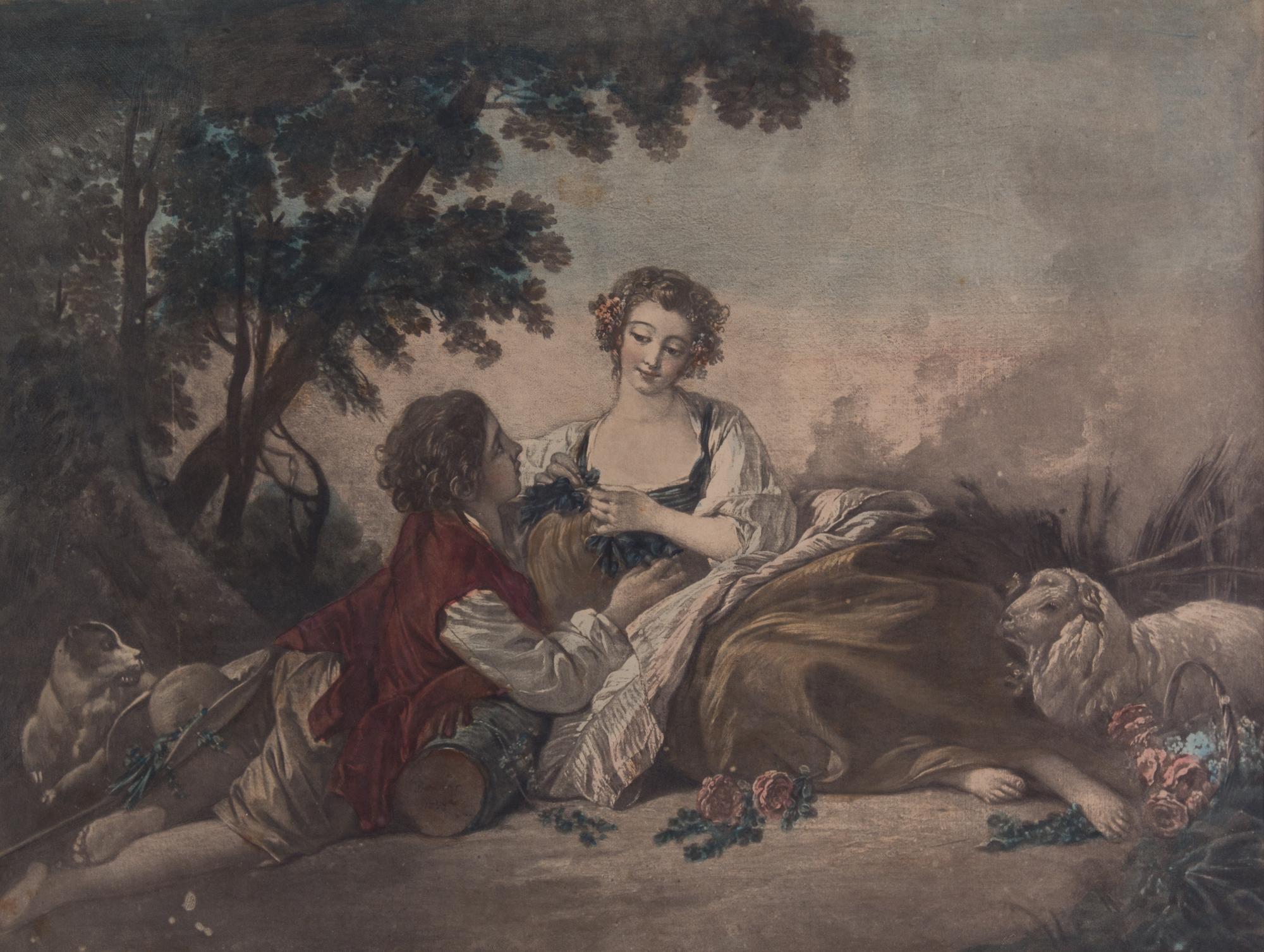 A Set of Three French Color Engravings Largest 13 x 17 1/4 inches. — LATE 19TH CENTURY