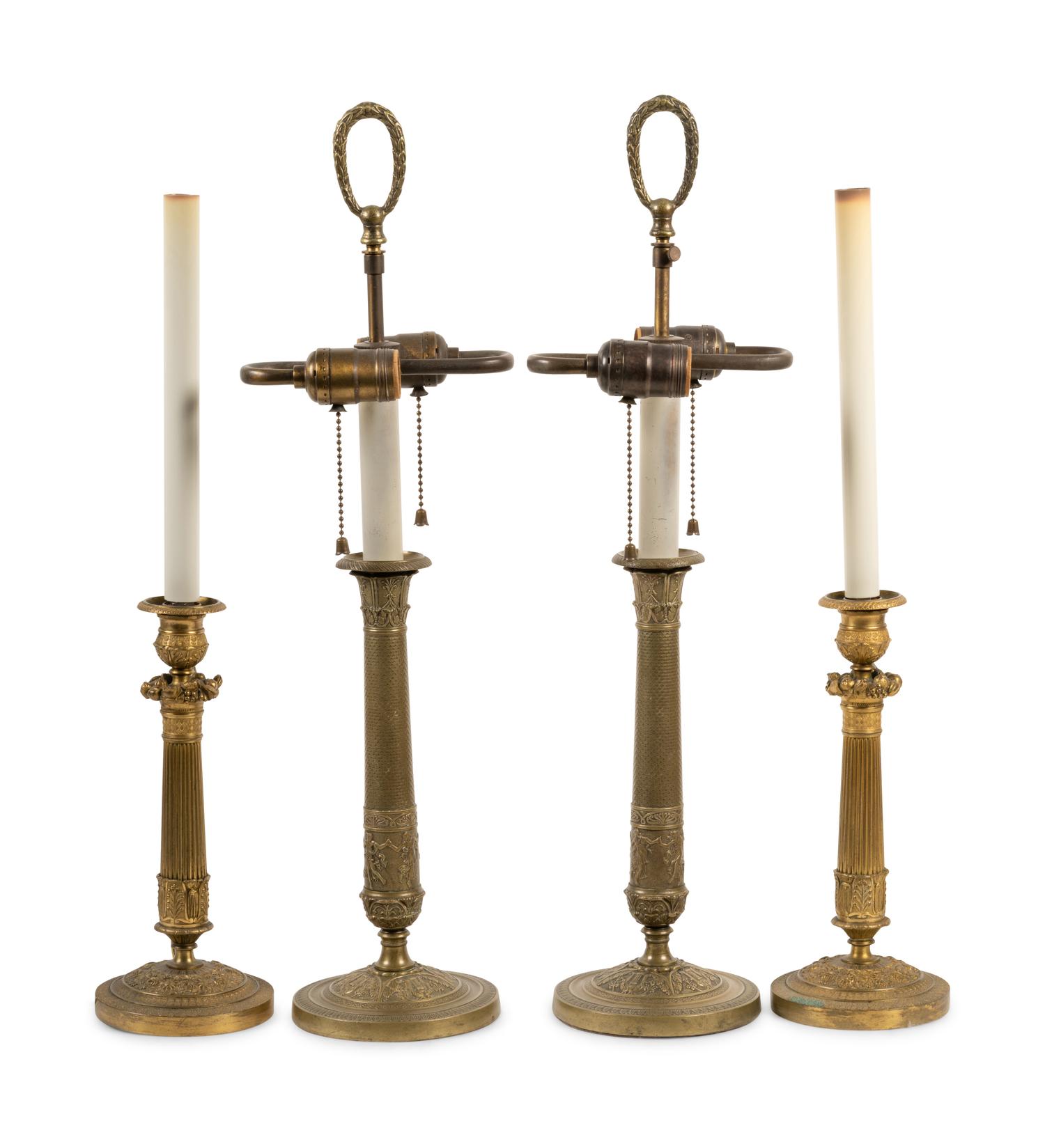 Four Empire Style Candlesticks