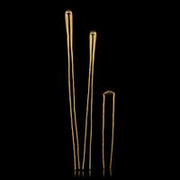 Three Chinese Gold Hairpins, Chai , Han-Tang Dynasty 西漢-唐 金钗三只