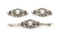 A Collection of Sterling Silver Foliate Motif Brooches, Georg Jensen, 9.90 dwts.
