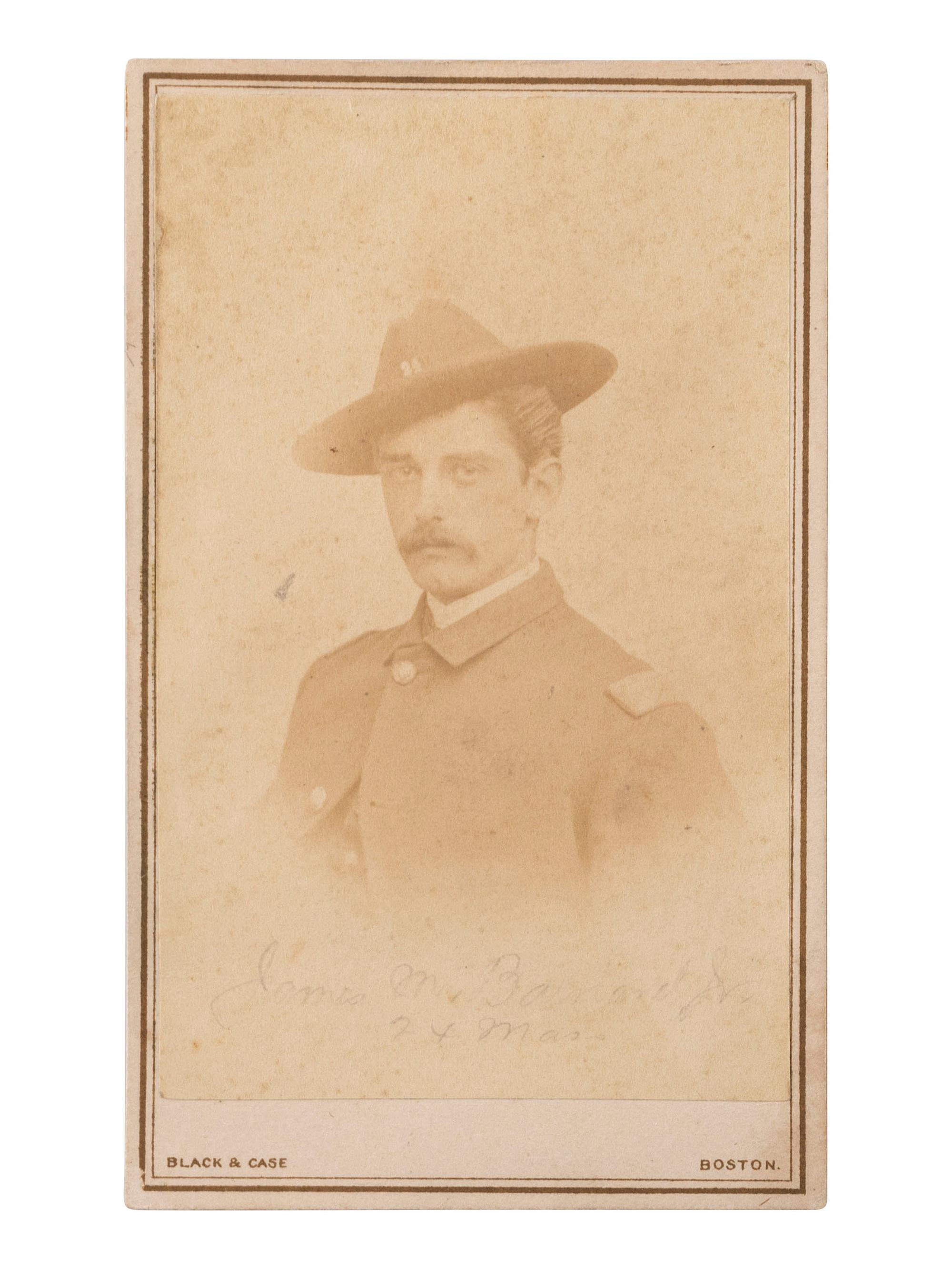 [CIVIL WAR]. A group of 7 items associated with James M. Barnard, 24th and 44th Massachusetts Infantry, highlighted by war-date sketches by Barnard, an autographed CDV, and a regimental history of the 24th Massachusetts Infantry.