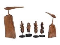 A Group of Six African Carved Wood Articles