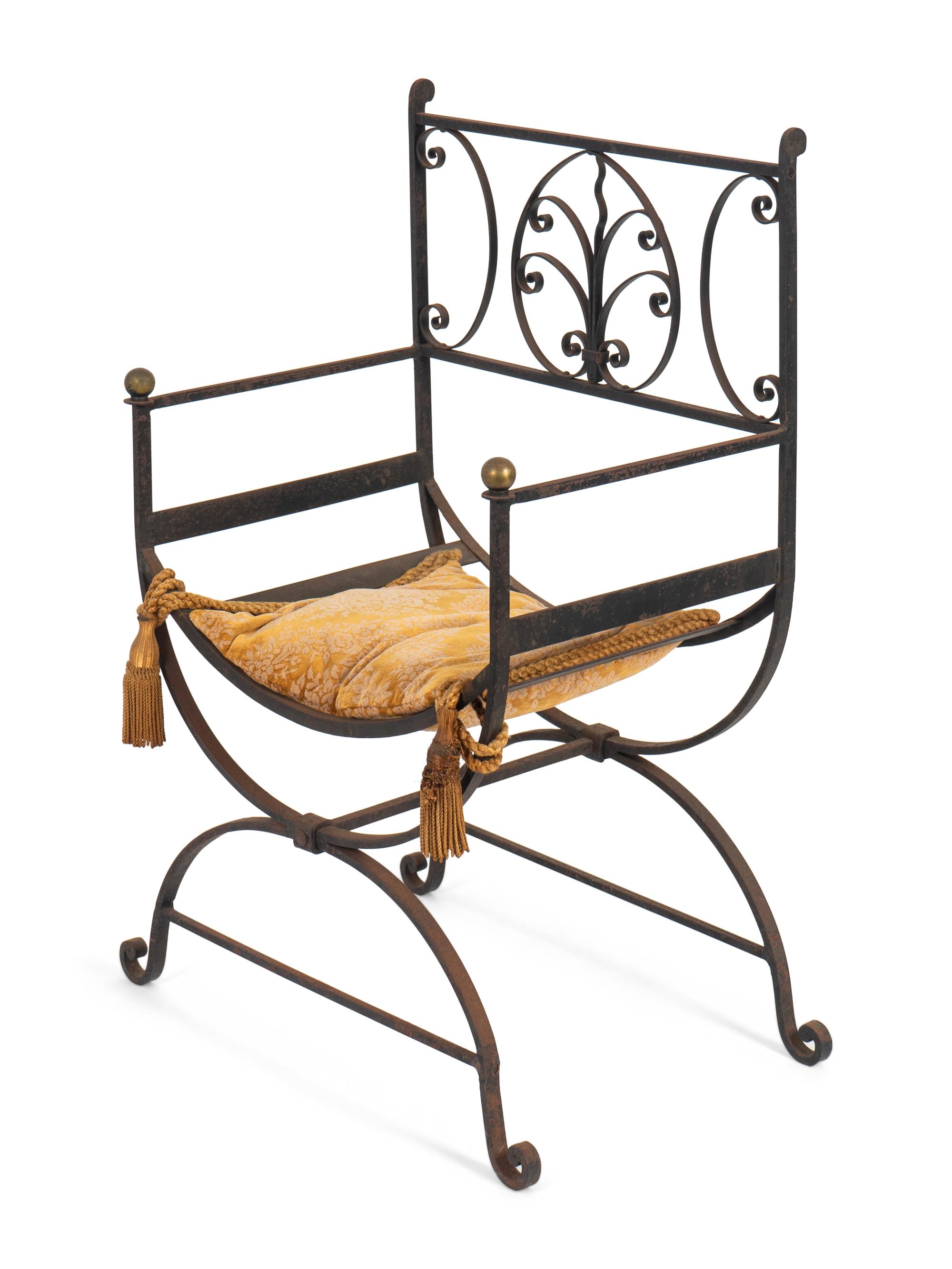An Italian Wrought-Iron Savonarola Chair — 20TH CENTURY
