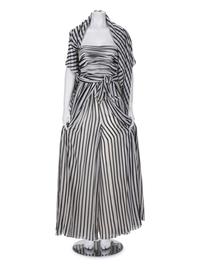 Oscar de la Renta Striped Strapless Jumpsuit, 1978-80