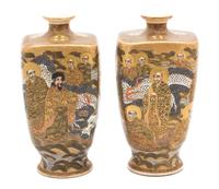 A Pair of Satsuma Vases Height 7 1/2 inches. — 19TH CENTURY