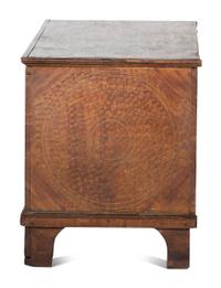 A Country Grain Paint and Compass Decorated Pine Blanket Chest