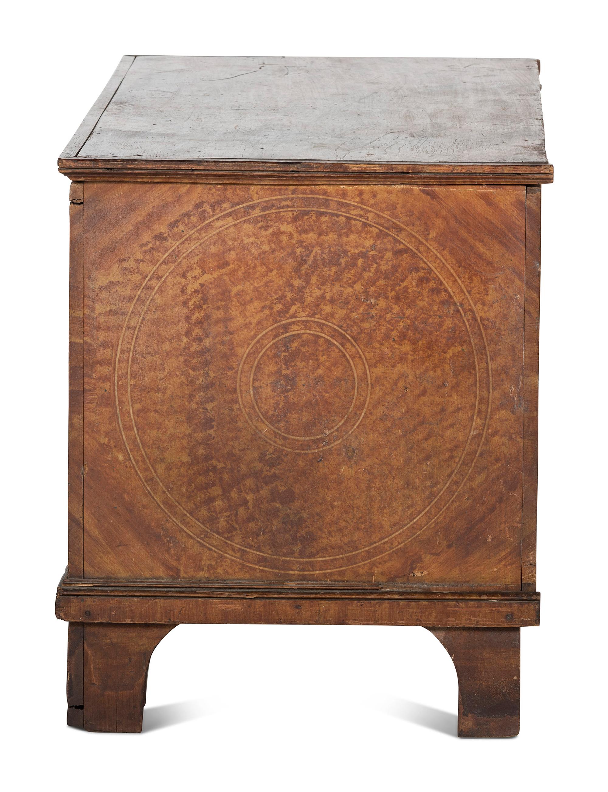 A Country Grain Paint and Compass Decorated Pine Blanket Chest