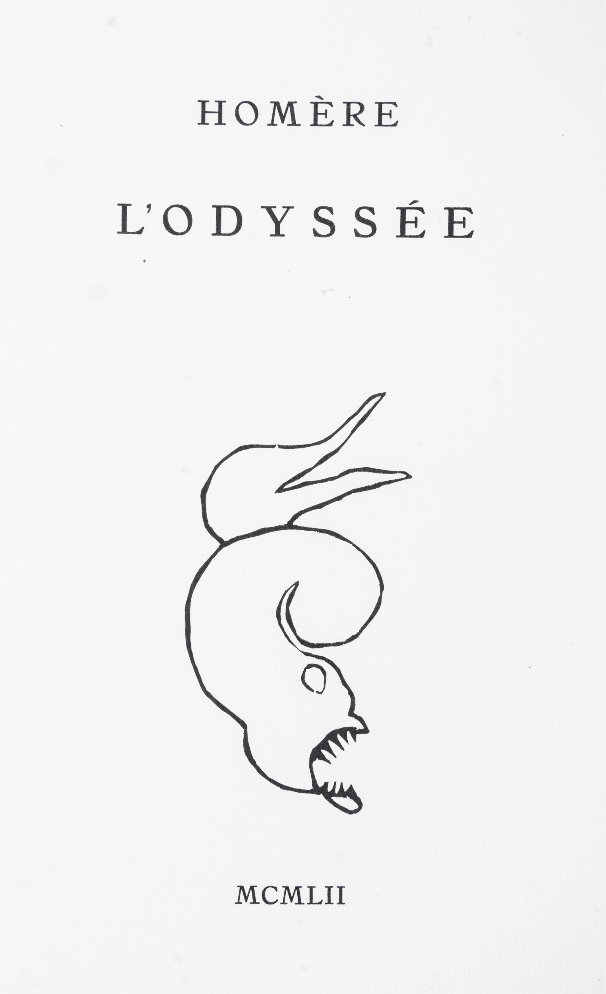 (LAURENS, HENRI) HOMER. L'Odysee. Paris, 1952. Limited, signed.