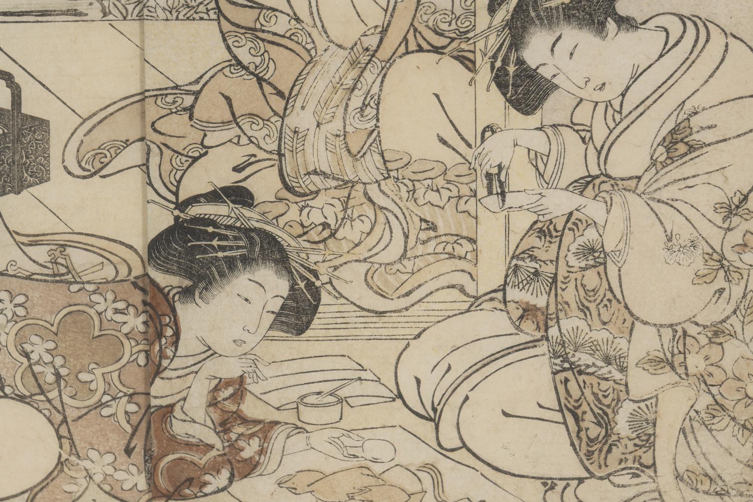 A Pair of Japanese Prints Depicting Geishas
