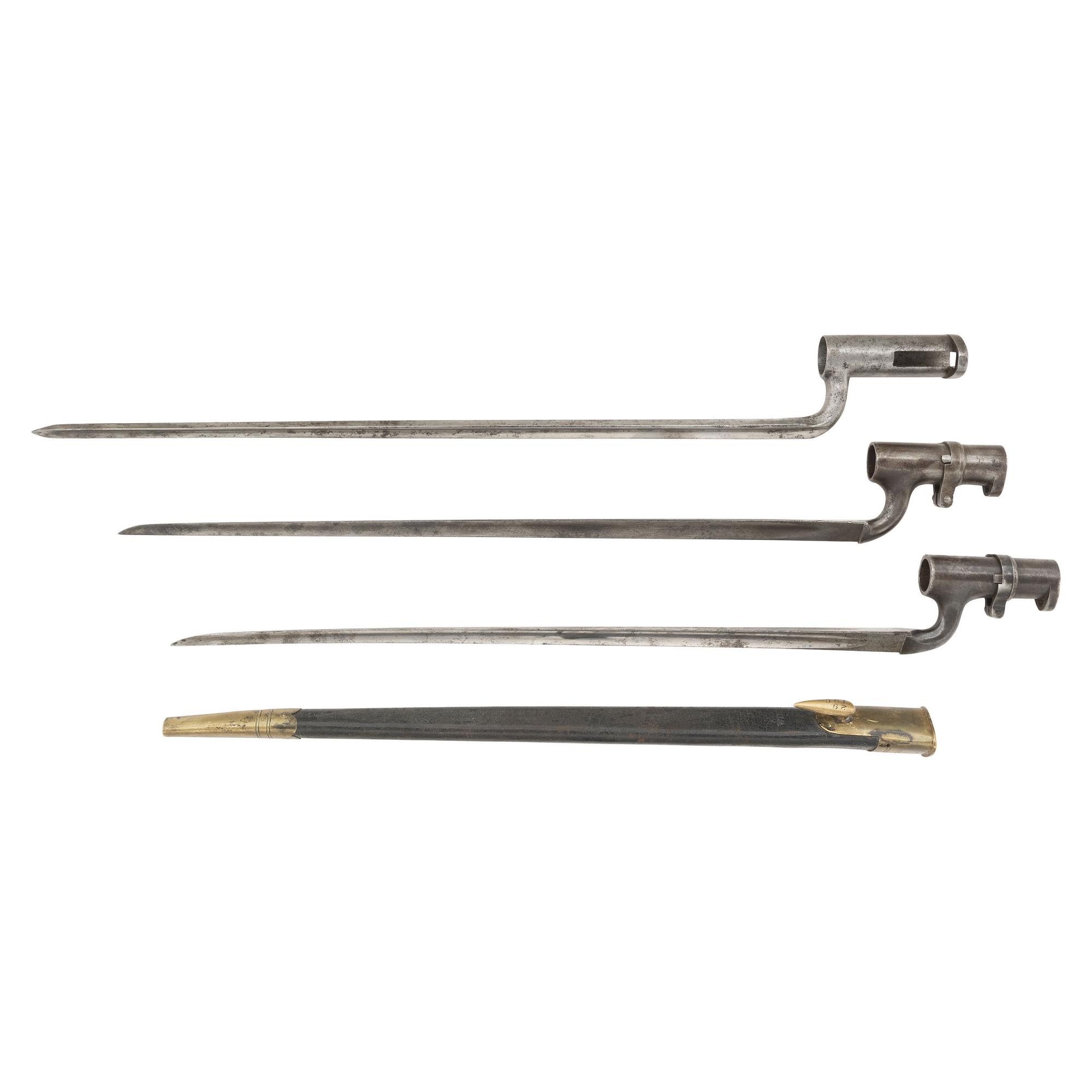 Lot of Three Civil War Import Socket Bayonets Including: British P1853 and Austrian M1838