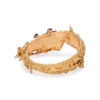 AURELIO TENO, BRUTALIST YELLOW GOLD AND SAPPHIRE BANGLE BRACELET