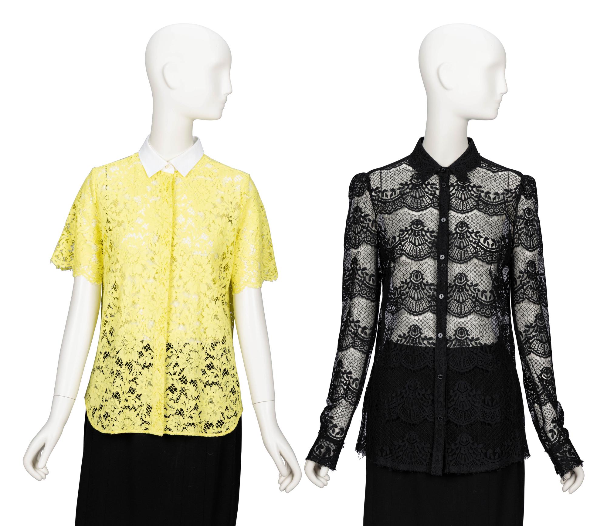 Two Italian Designer Lace Blouses