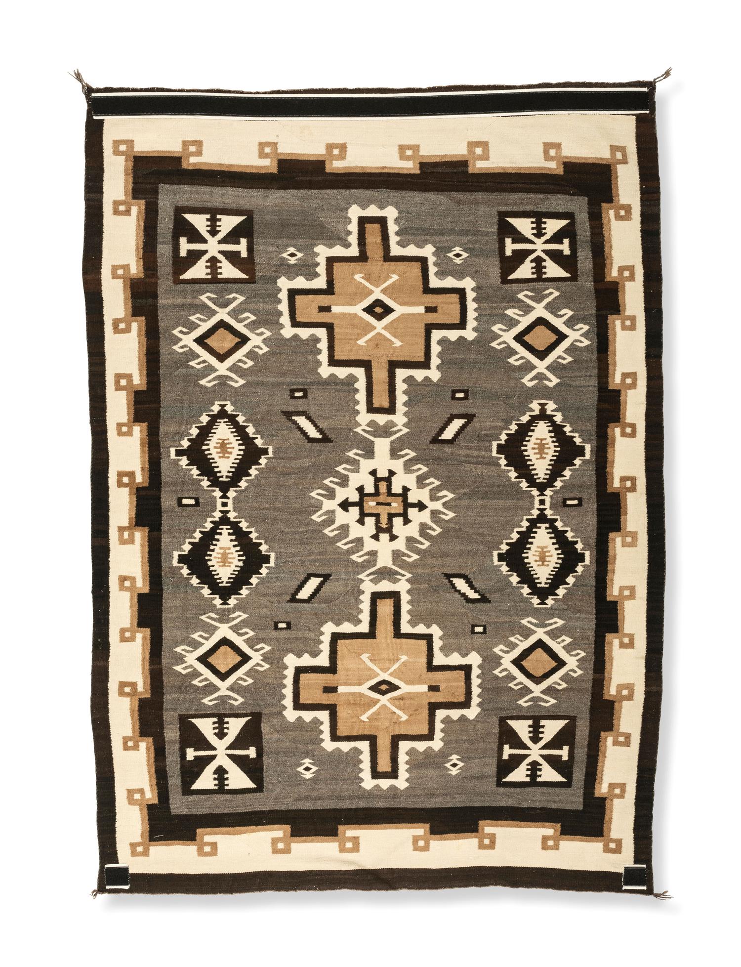 Mrs. Police Boy Family, Attributed, Navajo Two Grey Hills Weaving / Rug, Published