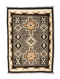 Mrs. Police Boy Family, Attributed, Navajo Two Grey Hills Weaving / Rug, Published