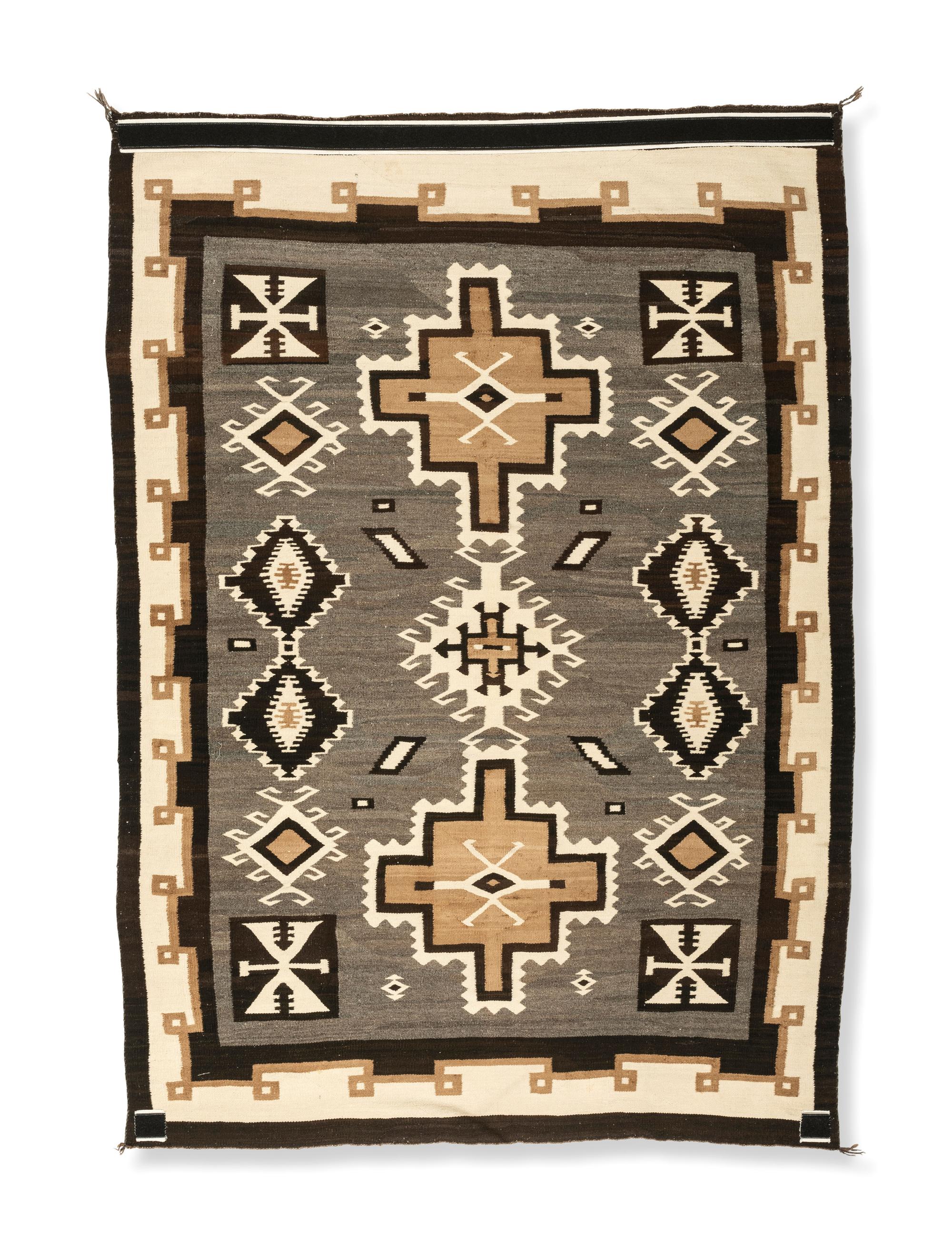 Mrs. Police Boy Family, Attributed, Navajo Two Grey Hills Weaving / Rug, Published
