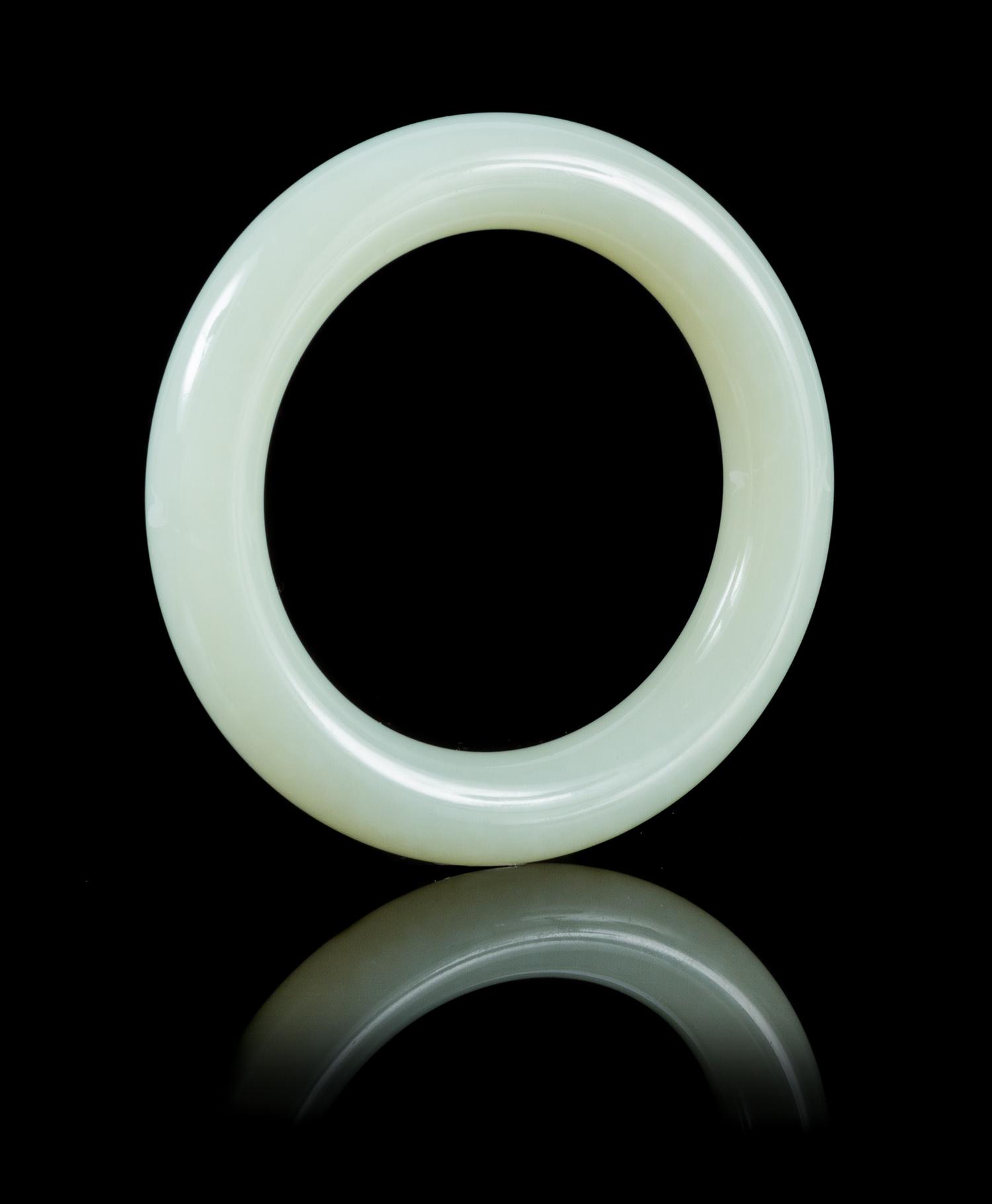 A Jade Bangle Diameter 2 1/4 inches.