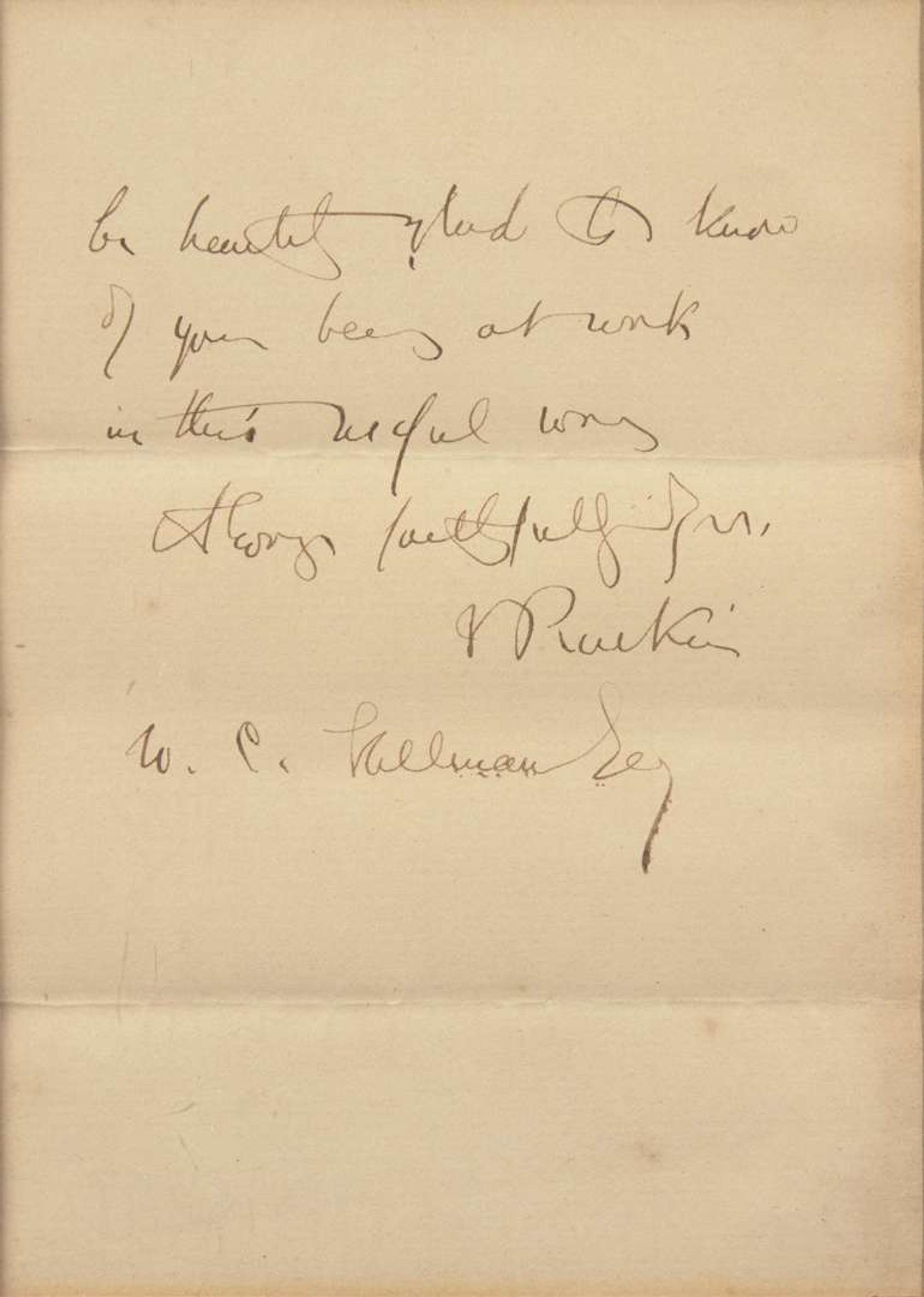 [Literature] Ruskin, John: Autograph Letter, signed